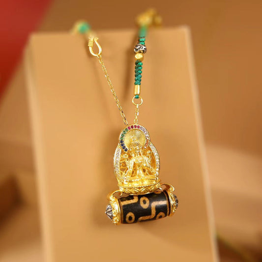 Sacred hand-woven Green Tara necklace BodhiBloom