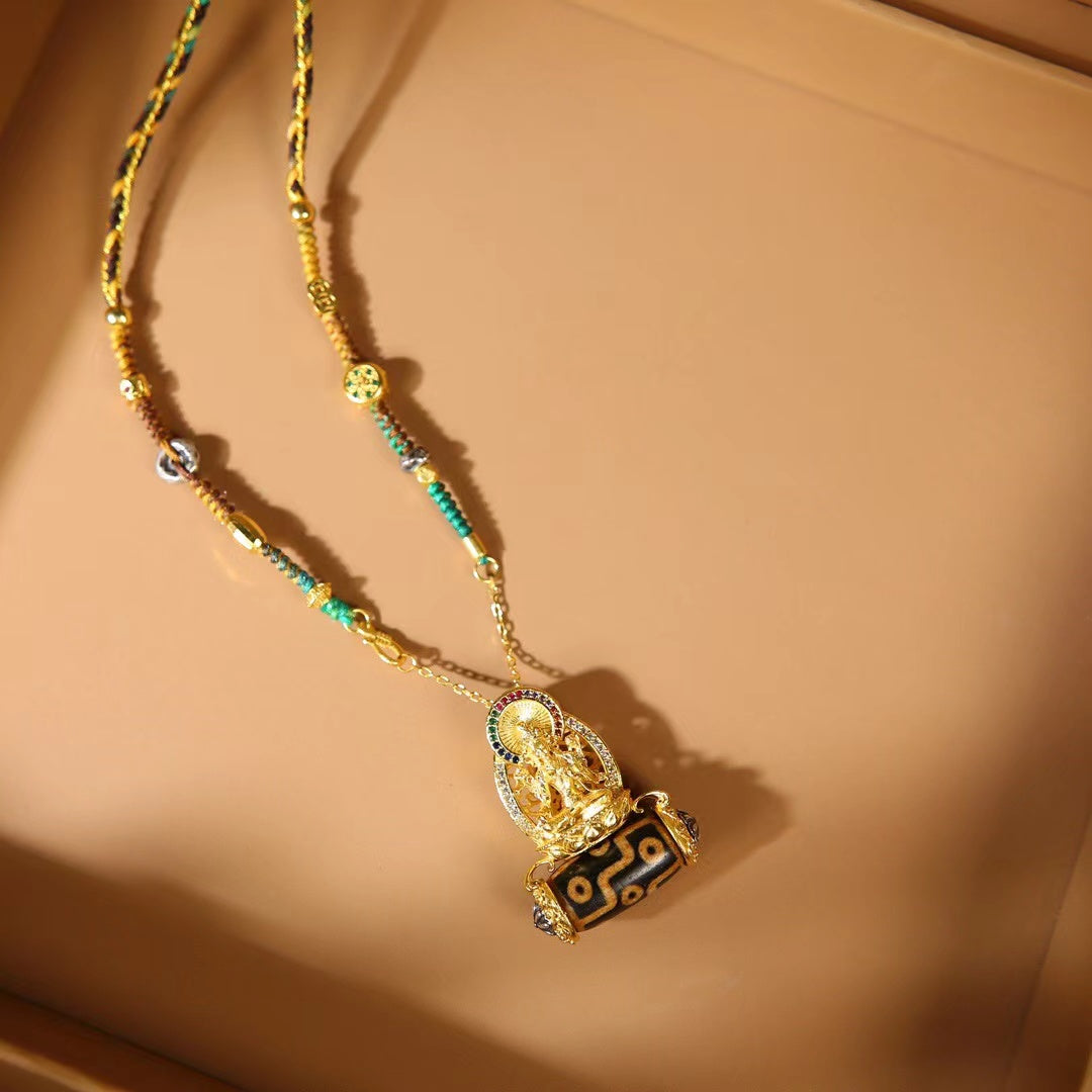 Sacred hand-woven Green Tara necklace BodhiBloom