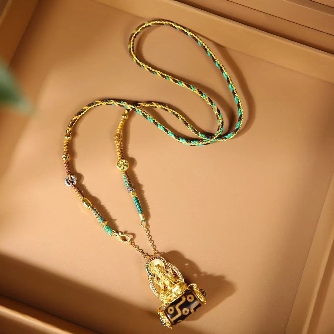 Sacred hand-woven Green Tara necklace BodhiBloom
