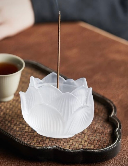 Glazed lotus incense holder BodhiBloom