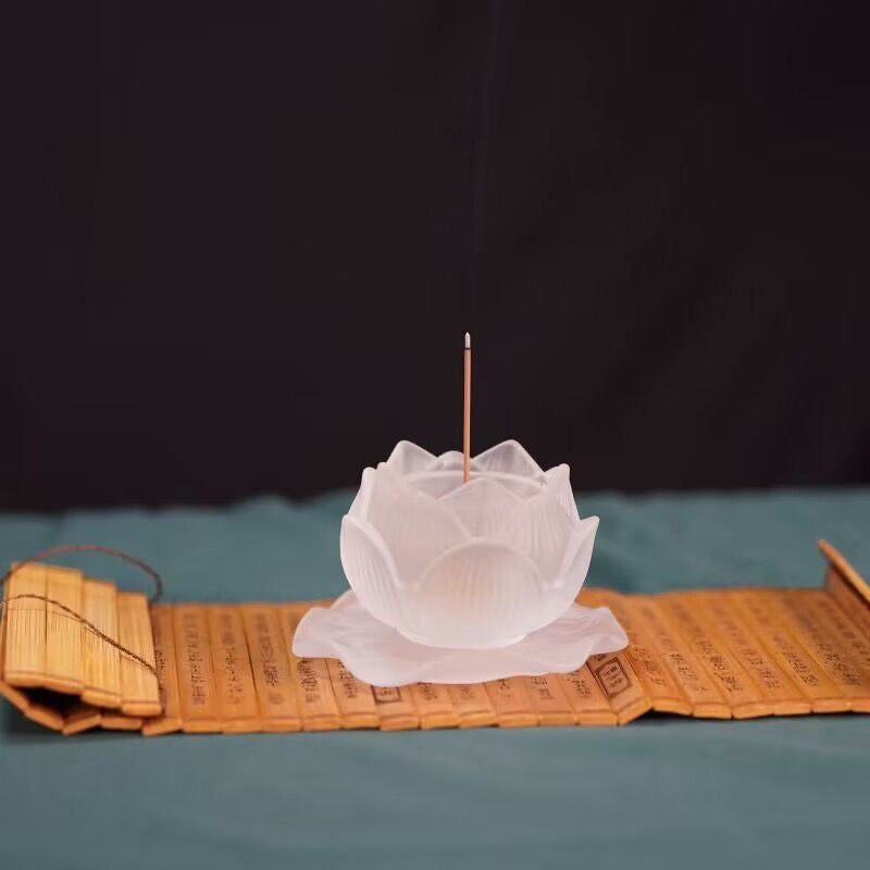 Glazed lotus incense holder BodhiBloom