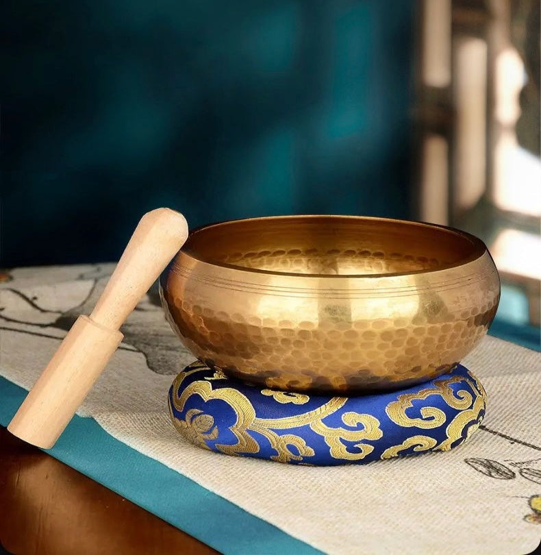 Zen Singing Bowl close-up showing craftsmanship and serene resonance.