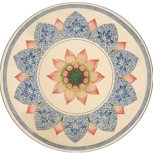 Mandala lotus meditation rug spiritual round rug BodhiBloom