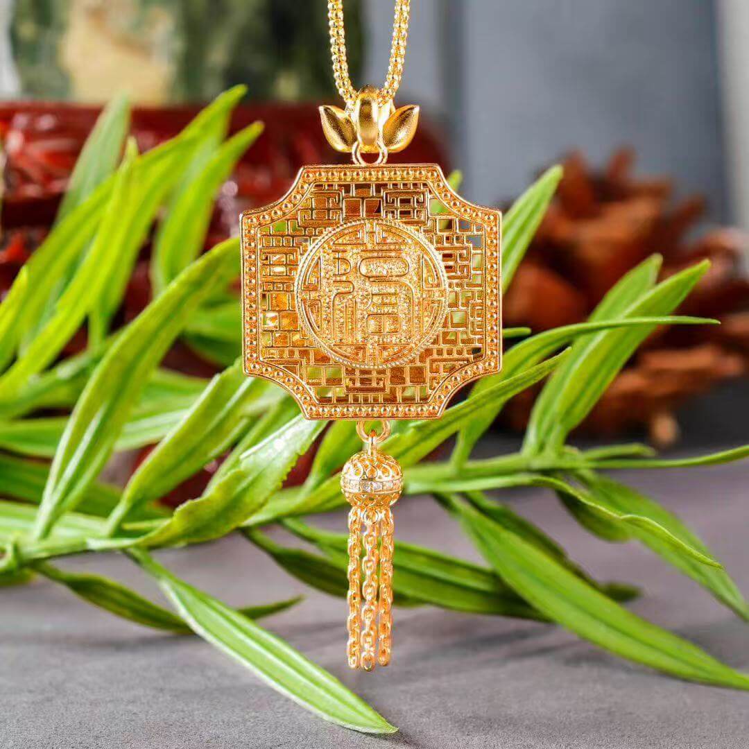 lotus bloom enamel cloisonné pendant