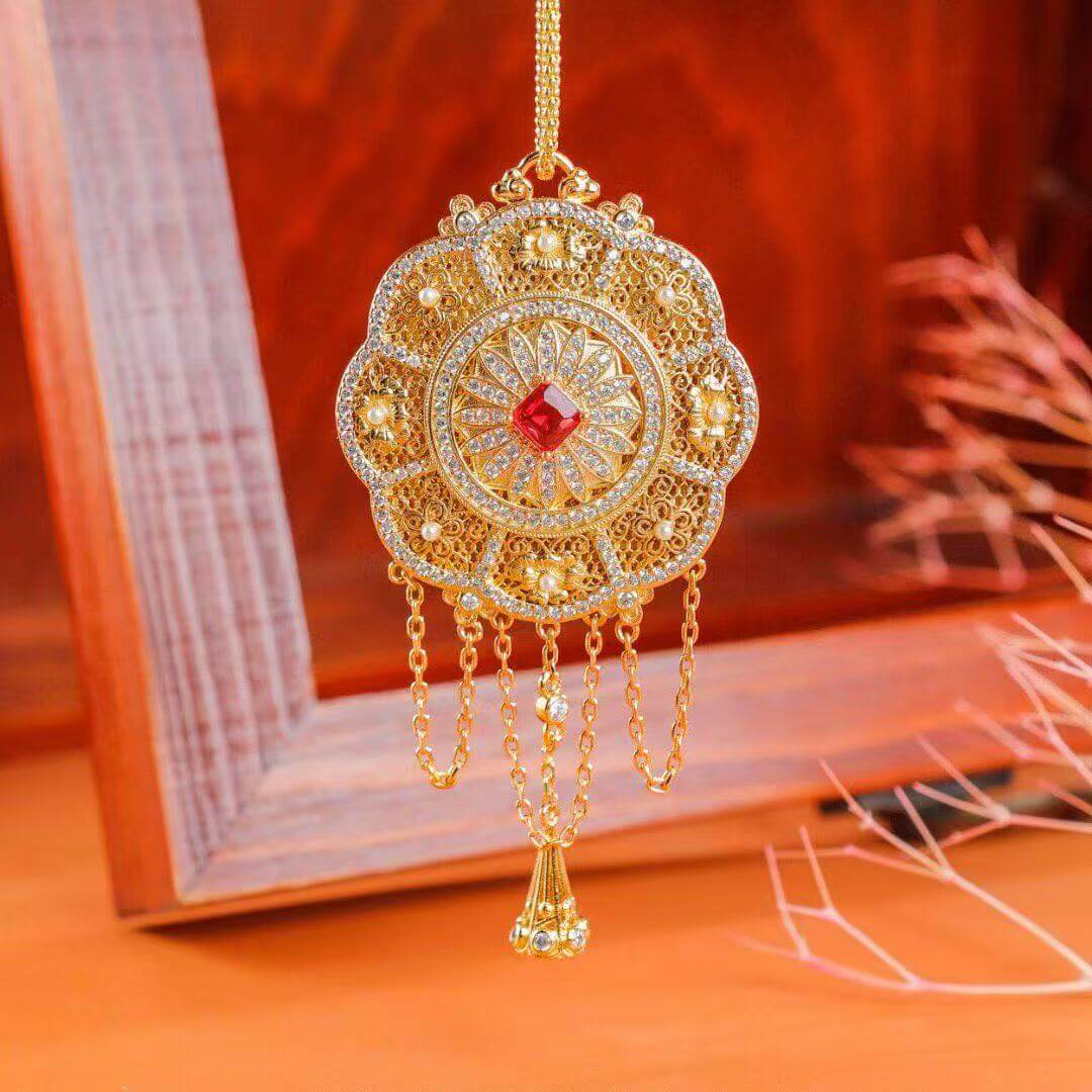 eight directions fortune bloom pendant detail 2