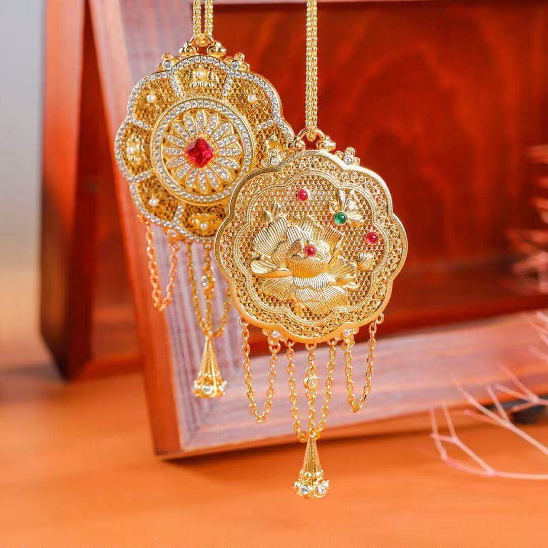 eight directions fortune bloom pendant front view