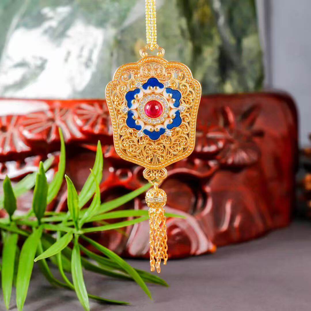 ruyi baoxiang flower prosperity pendant worn