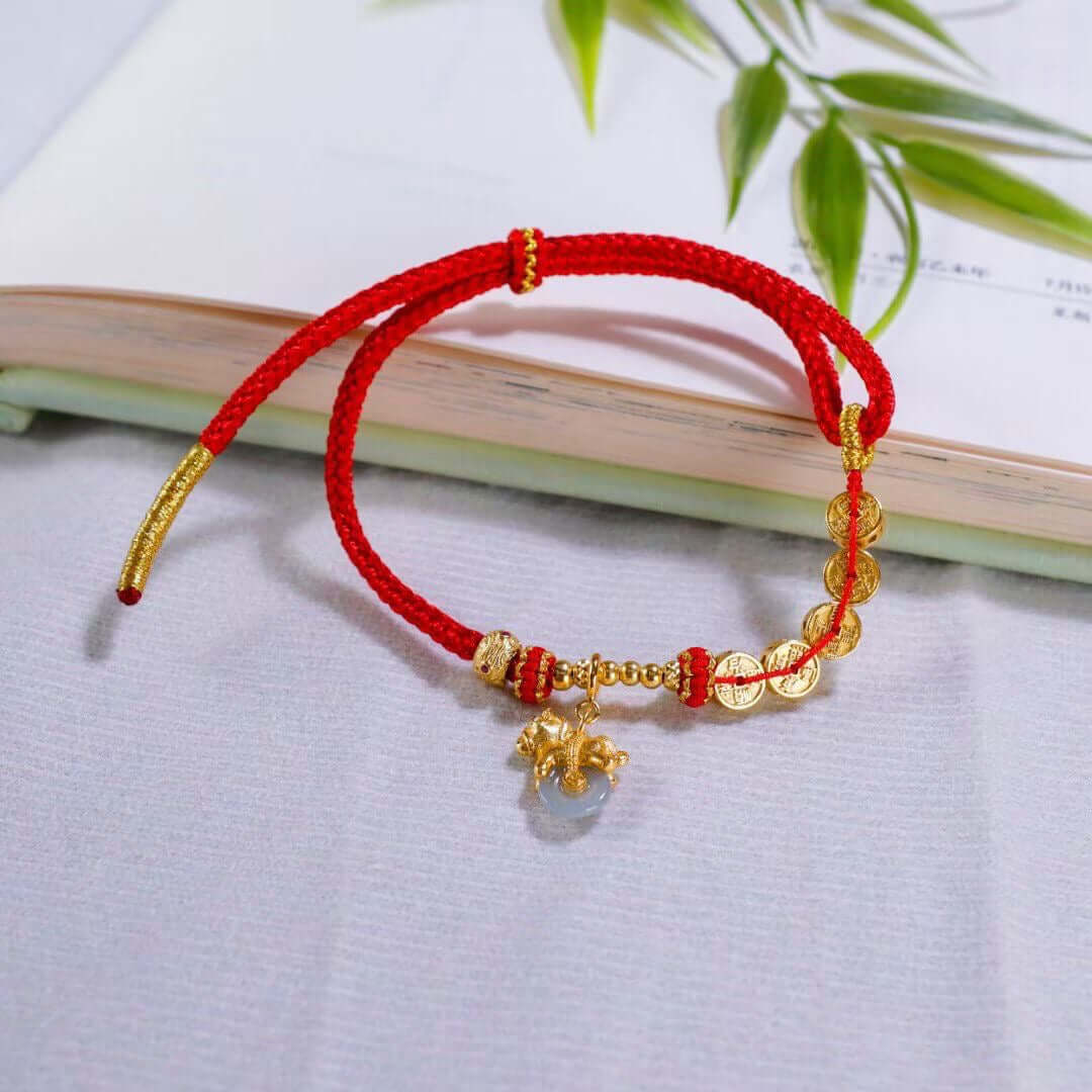 wealth blossom horse peace buckle braided bracelet worn on wrist