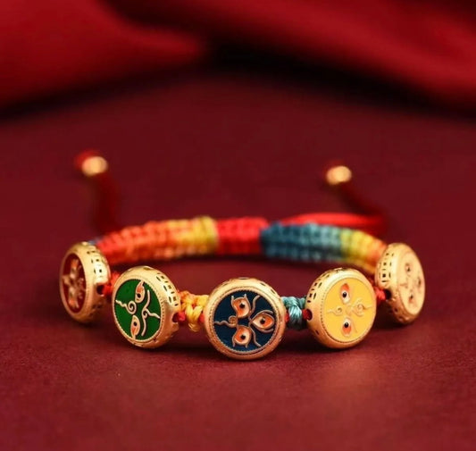 Five Wealth & Palden Lhamo Tibetan Blessing Bracelet