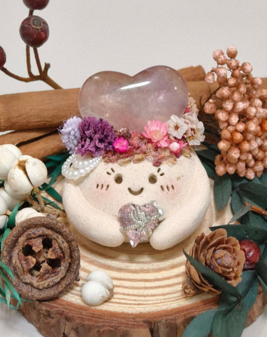 Pink Heart Fluorite bean: the love whispers