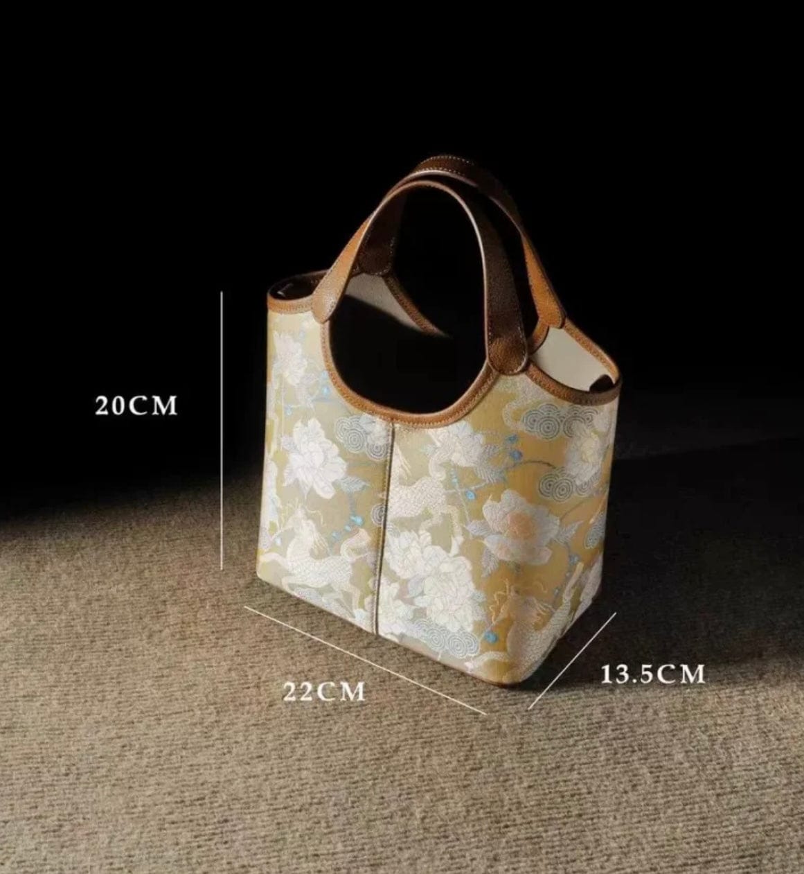 Auspicious Blossoms Bucket Bag