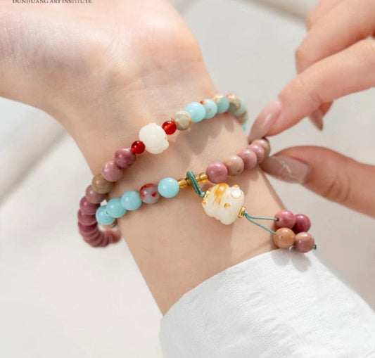 Blushing Pink Double Strand Bracelet Fantasy