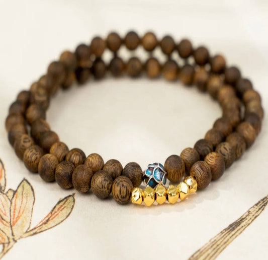 Dunhuang Mirage Heart of Agarwood Bracelet Double Strand