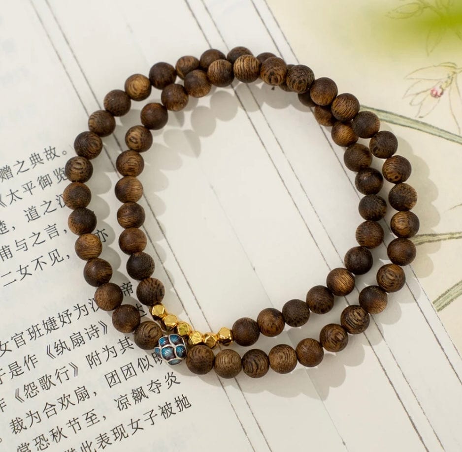 Dunhuang Mirage Heart of Agarwood Bracelet Double Strand