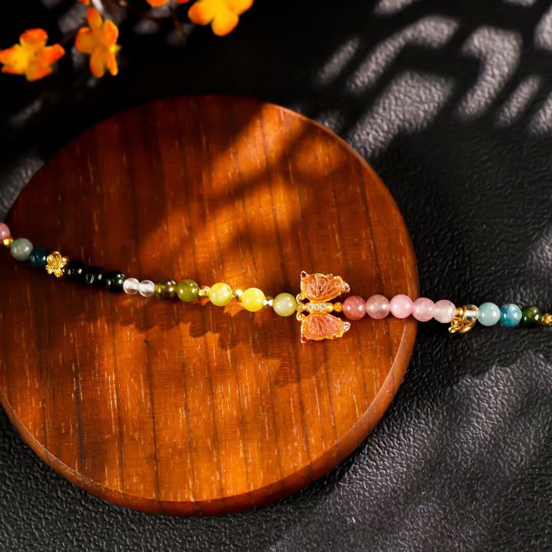 Butterfly Whispers: Rainbow Aura Bracelet