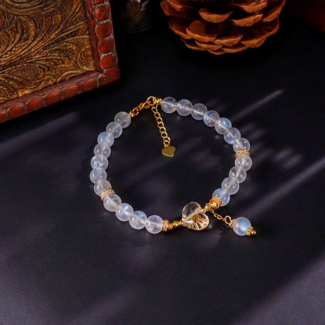 Luminous Wings: Pure Clear Quartz Butterfly Bracelet