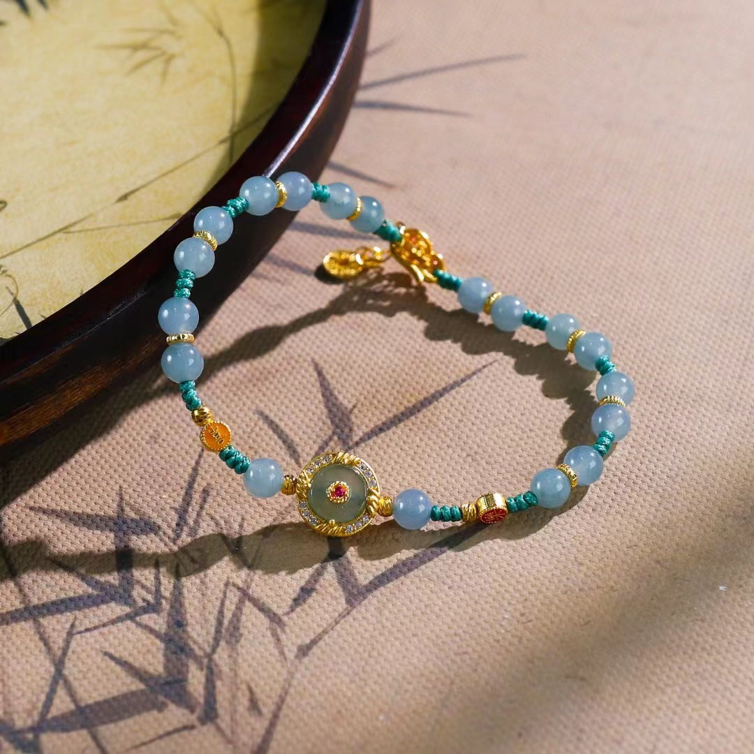 Serenity and radiant joy Jadeite Bracelet