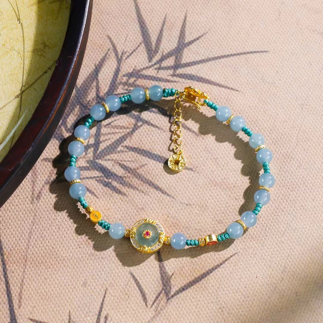 Serenity and radiant joy Jadeite Bracelet