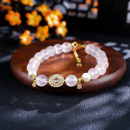 Divine grace of Pink Quartz Tanzanite Bracelet