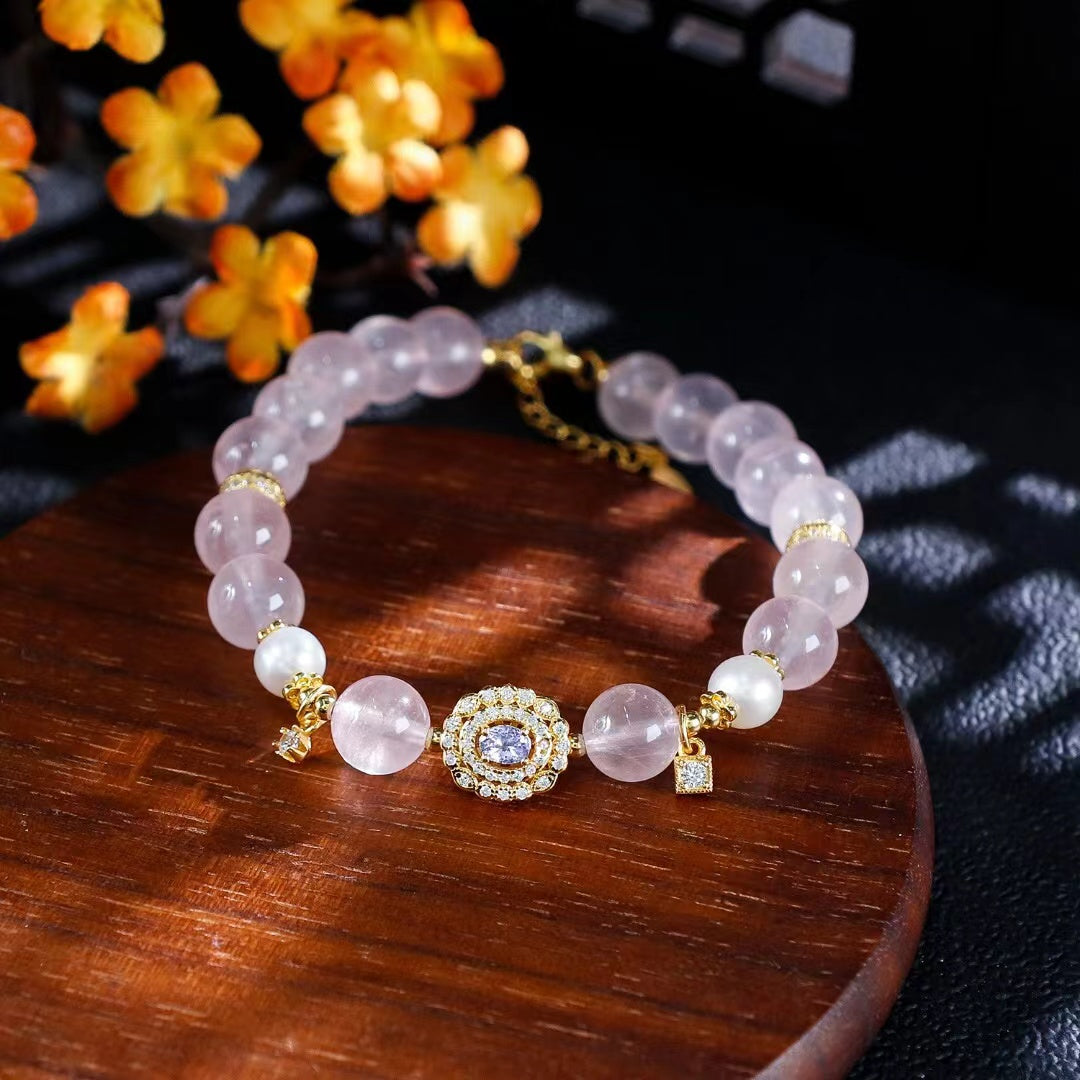 Divine grace of Pink Quartz Tanzanite Bracelet