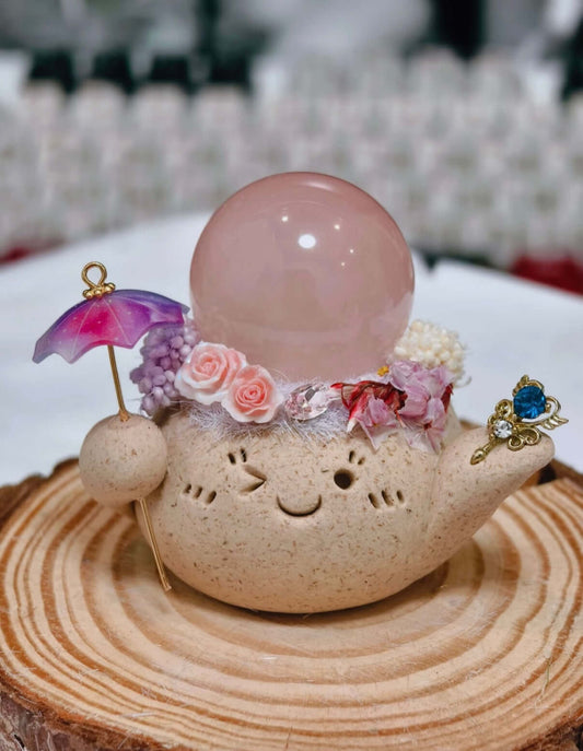 Whisper of the Rose Quartz Sphere BodhiBloom