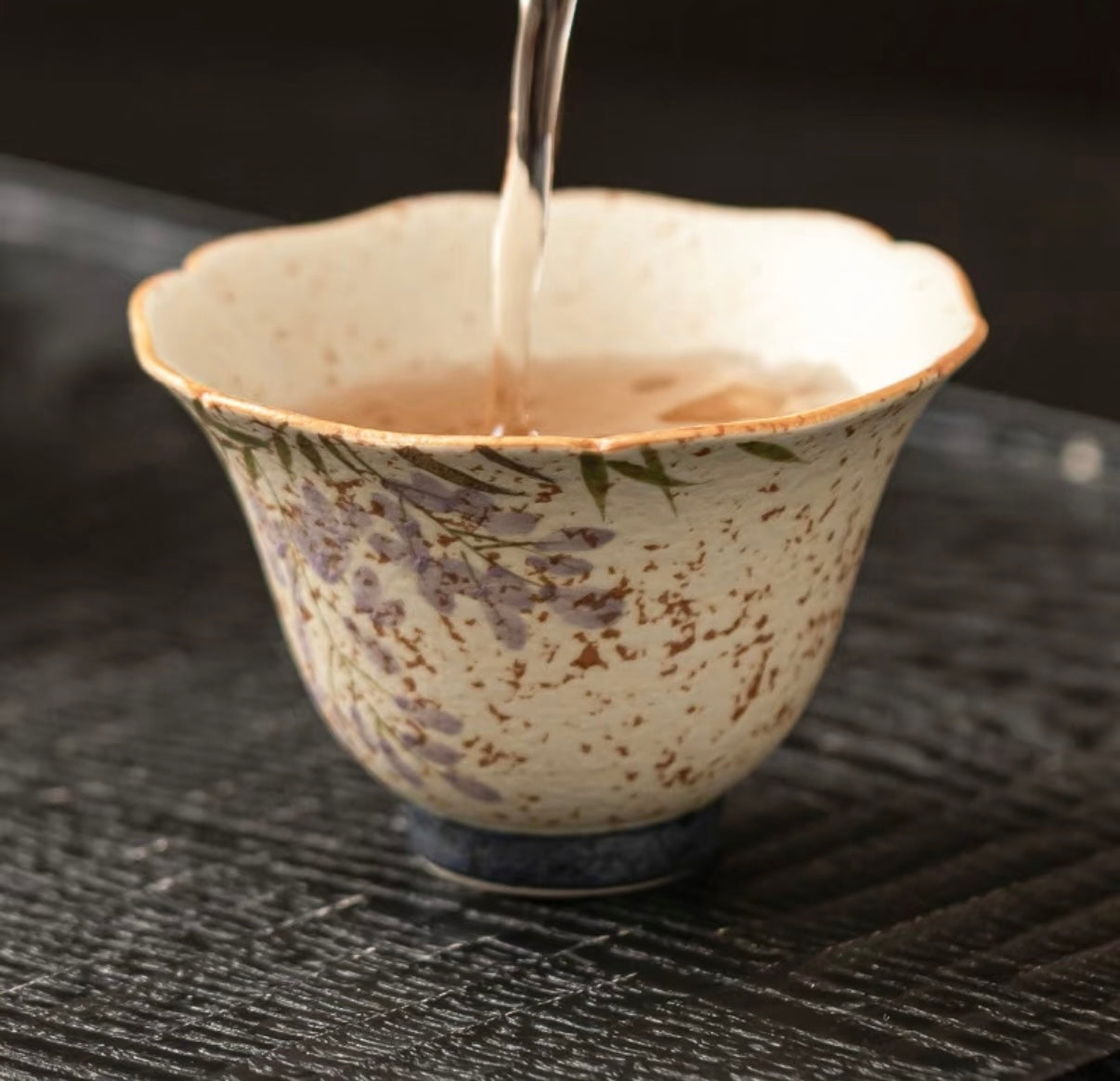 Wisteria Ascendant - A gilded Porcelain Bell Chalice Where Spring Eternally Blossoms BodhiBloom