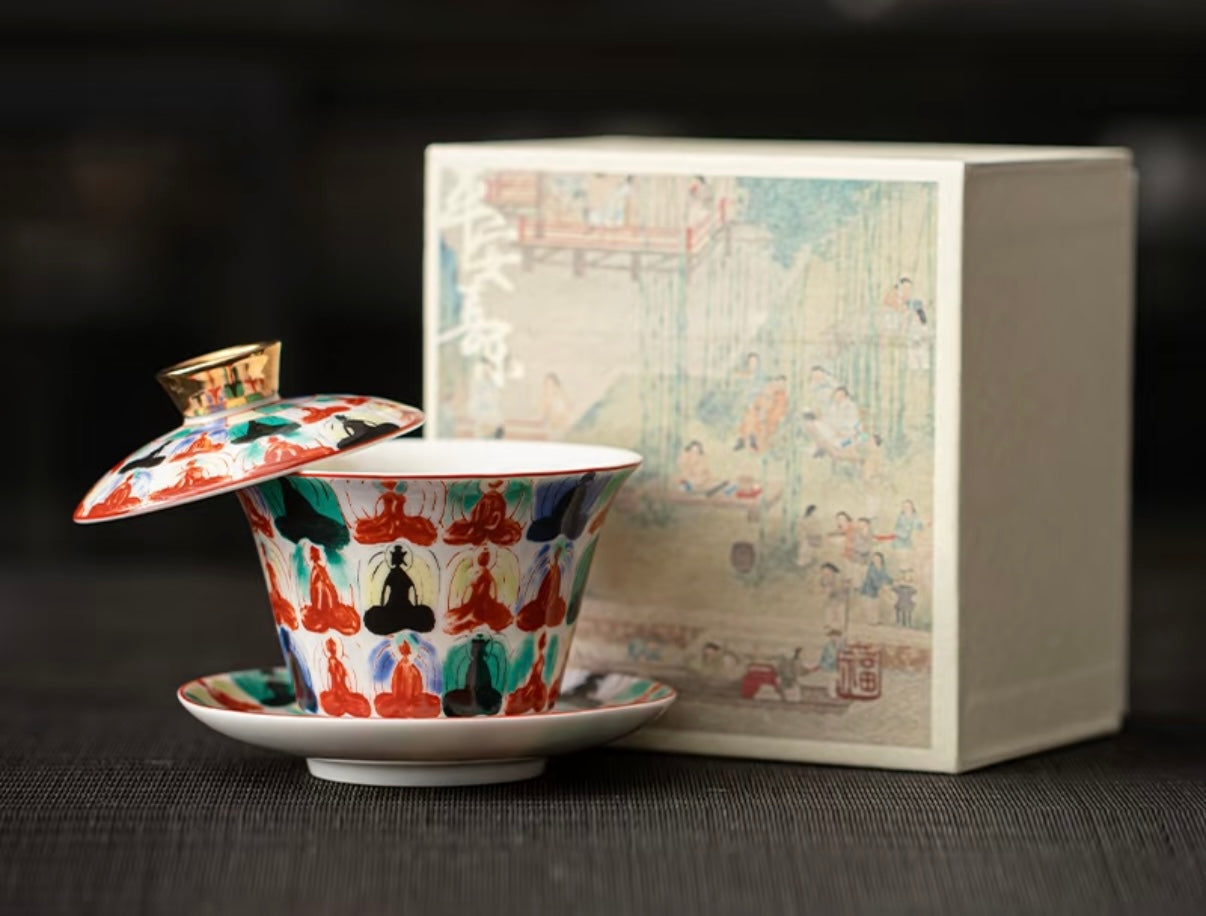 Yangzhi jade tea cup - Ten Thousand Buddhas Edition BodhiBloom