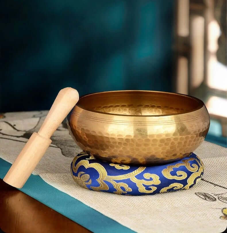 Zen Singing Bowl close-up showing craftsmanship and serene resonance.